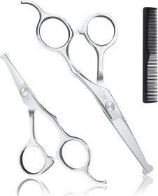 Professional Kids Hair Cutting Scissors Kit - Rounded Tips Barber Hair Cutting Shears (6.1'') & Hair Trimming Scissors (5.1'') for Babies, Toddle