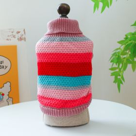 Pet Ring Comfortable Color Stripes Colorful Sweater (Option: Color Stripes Colorful Sweater-XS)