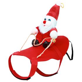 S-M-L-XL Options -- 1Pc Pet Christmas Costumes Red Winter Coat For Dog Riding Santa Claus With Bell Clothes New Year Outfit Cosplay Costumes Party Dre (Option: S)